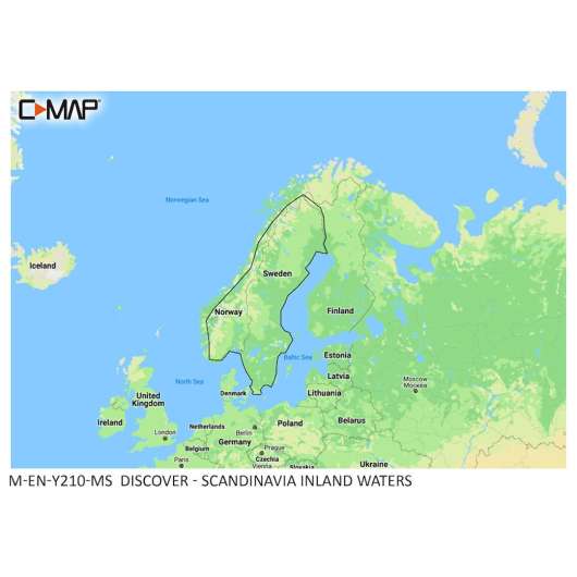 C-MAP Discover Scandinavia Inland Waters kartkort M-EN-Y210-MS