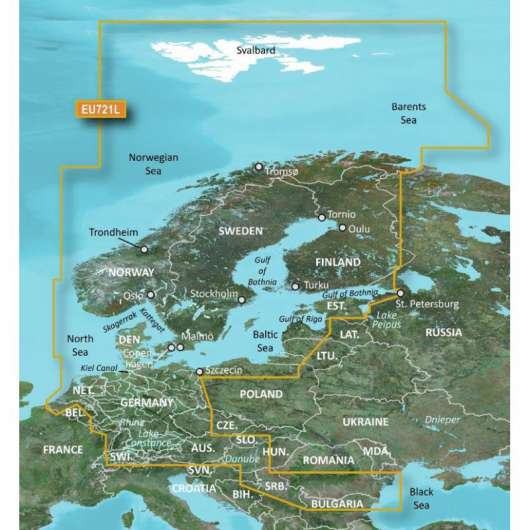 Garmin BlueChart g3 Vision HD VEU721L sjökort över Nordeuropa