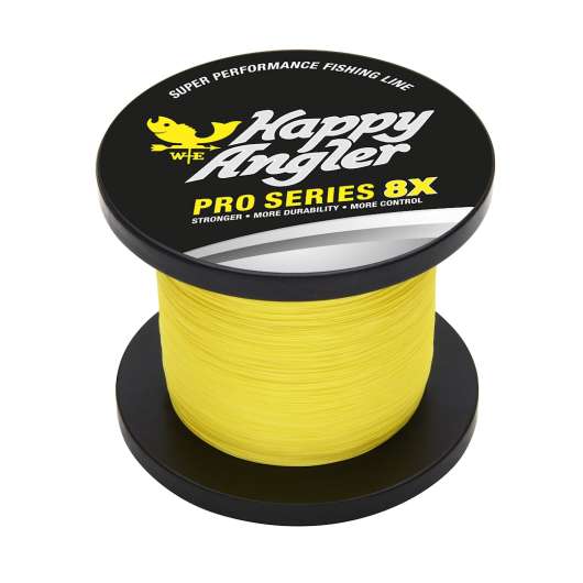Happy Angler Pro Series 8X 1000 m gul flätlina 0,10mm