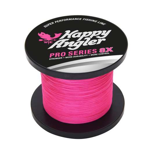Happy Angler Pro Series 8X 1000 m rosa flätlina 0,14mm